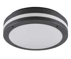 Reality Leuchten LED Außen Deckenleuchte Kendal R62151142, Kunststoff anthrazit/weiß, inkl. 12 Watt LED
