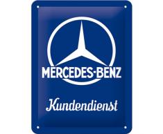 Nostalgic-Art Retro Blechschild - Mercedes-Benz - Kundendienst, Vintage Geschenk-Idee für Mercedes Accessoires Fans, zur Dekoration, 15 x 20 cm