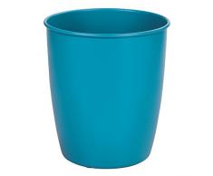 iDesign 70958EU Hamilton Papierkorb Mülleimer aus Metall fürs Bad, Büro, Küche, 20,32 x 0,254 x 22,86 cm, matttürkis, stahl