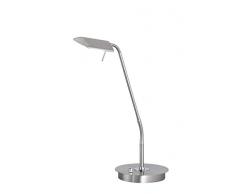 WOFI Tischleuchte, Metall, Integriert, 8 W, Nickel-matt/Chrom