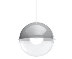 koziol Pendelleuchte Orion, Kunststoff, cool grey mit transparent klar, 31,5 x 31,5 x 30,5 cm