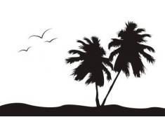 INDIGOS WG10232-70 Wandtattoo W232 Orient Palmen Natur Wandaufkleber 80 x 46 cm, schwarz