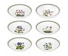 Portmeirion Botanic Garden Suppenteller, 6 Stück, verschiedene Motive