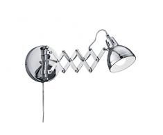 Reality Leuchten R20321006 Scissor A++ to E, Wandleuchte, Metall, E14, Chrom, 30 x 30 x 53 cm