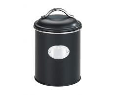 WENKO Aufbewahrungsdose Nero 1 Liter, Frischhaltedose, luftdicht, wasserdicht, aus lackiertem Metall, Ø 11,5 x 16,5 cm, Schwarz