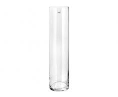 H+H 8249835 Pengo Vase Glas zylindrisch, 11 x 35 cm, transparent