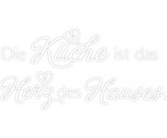 Graz Design 620526_40_010 Wandtattoo Wandaufkleber fÃ¼r KÃ¼che Spruch Die KÃ¼che ist das Herz des Hauses (GrÃ¶Ãe=81x40cm//Farbe=010 weiss)