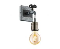 EGLO GOLDCLIFF Wandleuchte Stahl 60 W, silber-antik, schwarz