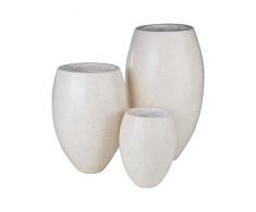 Amaris Elements | Vase Miro Terrakotta, Beige bauchige Blumenvase, Bodenvase, 15.5x21.5 cm