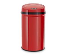 Echtwerk EW-AE-0290 Edelstahl Abfalleimer 30L mit IR Sensor, Inox Red