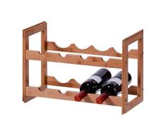 Zeller 13564 Weinregal, stapelbar, Bamboo, ca. 47 x 22 x 32 cm