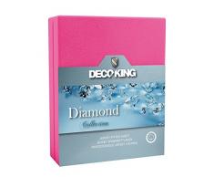 DecoKing Jersey Spannbettlaken 120x200-140x200 cm rosa 100% Baumwolle Wasserbett Boxspringbett Spannbetttuch Bettlaken Betttuch Diamond Collection