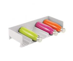 mDesign Flaschenregal stapelbar – praktisches Weinregal Kunststoff für bis zu 5 Flaschen – handliches Regal für Weinflaschen oder andere Getränke – hellgrau