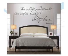 INDIGOS WG20046-80 Wandtattoo w046 Casanova Wer vorher schläft sündigt nicht - Wer vorher sündigt schläft besser 96 x 42 cm, braun