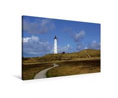 Premium Textil-Leinwand 90 x 60 cm Quer-Format Leuchtturm Lyngvig Fyr in DÃ¤nemark | Wandbild, HD-Bild auf Keilrahmen, Fertigbild auf hochwertigem Vlies, Leinwanddruck von Beate Bussenius