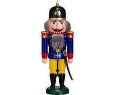 Nussknacker Figur Soldat blau-gelb von DREGENO SEIFFEN 37 cm – Original erzgebirgische Handarbeit, stimmungsvolle Weihnachts-Dekoration