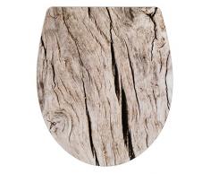 Wenko WC-Sitz Hochglanz Acryl Bois, High Gloss Oberfläche, Toilettendeckel mit Absenkautomatik, aus Duroplast, 39 x 45 cm