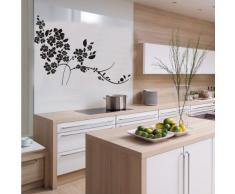 INDIGOS 4052166144001 Wandtattoo w657 sehr schöne Blume Wandaufkleber 120 x 87 cm, schwarz