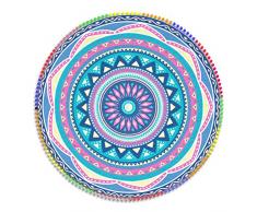 Manito Strandtuch, rund, Mikrofaser, Mandala, extra groß, 160 cm, Mehrfarbig