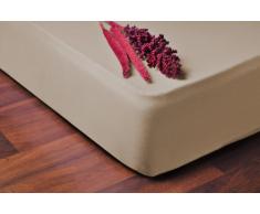 DecoKing 03060 Spannbettlaken 90 x 200 - 100 x 200 cm Jersey Baumwolle Spannbetttuch Baumwolle, beige