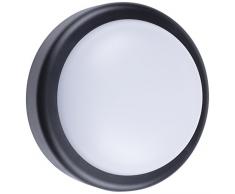 Smartwares 10.042.23 LED Außenwandleuchte Rund, 14 Watt, IP54, Plastik, schwarz, 10 x 20 x 20 cm