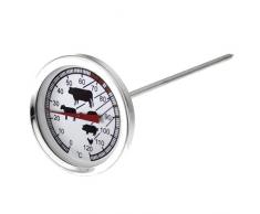Westmark Bratenthermometer, Länge: 14 cm, Mit Kerntemperatur-Anzeige, Rostfreier Edelstahl, Silber/Schwarz, 12692270