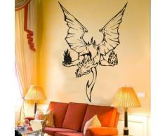 INDIGOS WG30348-86 Wandtattoo w348 Drachen Feuer Wandaufkleber 120 x 81 cm, blau