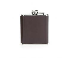 Kikkerland 7 oz Leder Flachmann, braun