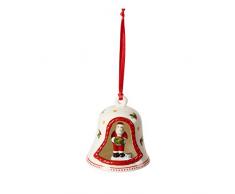 Villeroy & Boch My Christmas Tree Glocke mit Santa Figur, Christbaumkugel mit Santa Claus, Hartporzellan, bunt