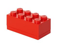 LEGO Mini-Box, 8 Noppen, Lunchbox-Einsatz, Snackbox, rot