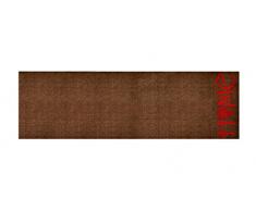 LifeStyle-Mat Designer Fussmatte Willkommen – Fussmatten rutschfest und waschbar – Schmutzfangmatte/Fussabstreifer – Hochformat BRAUN 50x150 cm