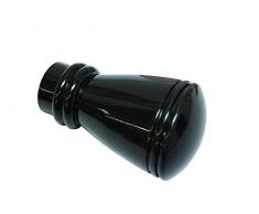 GARDINIA Endknöpfe für Gardinenstangen, 2 x Endstück Siro, Serie Chicago, Metall, Schwarz, Durchmesser 20 mm