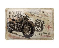 Nostalgic-Art 22279 Route 66 Bike Map | Retro Vintage-Schild | Wand-Dekoration | Metall Blechschild 20x30 cm, Bunt, 20 x 30 x 0.2 cm