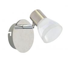 WOFI Wandleuchte, 1-flammig Steele 1 x LED / 5 W, 10 x 12 x 10 cm, 3000 k, 460 lm, Energieeffizenzklasse A+ Acrylglas inklusive Schalter, chrom 4346.01.01.0000