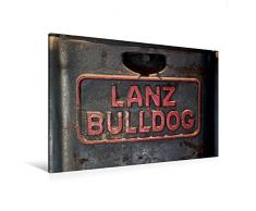 Premium Textil-Leinwand 120 x 80 cm Quer-Format Traktoren - Embleme: Lanz Bulldog | Wandbild, HD-Bild auf Keilrahmen, Fertigbild auf hochwertigem Vlies, Leinwanddruck von Dirk Ehrentraut