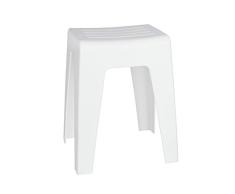 WENKO Badhocker Kumba Hocker, Sitzhocker, Wohnhocker, Polypropylen, Weiß, 32 x 38 x 47 cm
