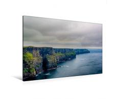 Calvendo Premium Textil-Leinwand 120 cm x 80 cm Quer, Cliffs of Moher | Wandbild, Bild auf Keilrahmen, Fertigbild auf Echter Leinwand, Leinwanddruck Natur Natur
