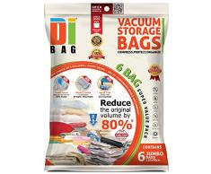 DIBAG - Vakuumbeutel - Vakuum Aufbewahrungsbeutel - 6 Vakuum Kleiderbeutel - BeutelgröÃe: 130x90 cm - Kompressionsbeutel zur Aufbewahrung von Kleidung , Bettdecken , Reise , Bettwäsche , Kissen .