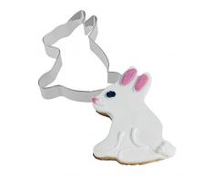 Westmark Keks-Ausstechform, Sitzender Hase, Länge: 9,5 cm, Rostfreier Edelstahl, Silber, 36212291