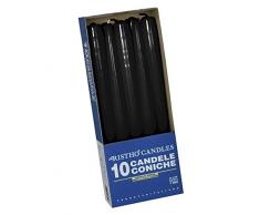 CERERIA DI Giorgio risthò Kerzen konisch-Kerzenhalter, Wachs, Schwarz, 2.2 x 25 cm, 10 Stück