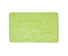 MSV Badteppich Badvorleger Duschvorleger Kieselstein Badematte waschbar, schnelltrocknend, rutschfest 50x80 cm - Grün