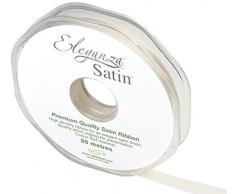 Eleganza 10 mm x 20 m Satinband doppelseitig, Elfenbein