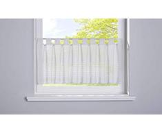 Gardinenbox Scheibengardine Voile »Sanremo« Landhaus-Stil Querstreifen HxB 45x150 cm Creme Leinen Häkel Optik Netzstruktur Schlaufen, 20190341