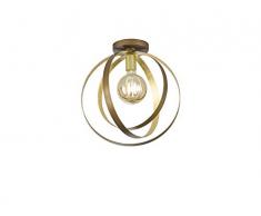 WOFI Innenleuchte, Wohnraum, Deckenleuchte, Deckenlampe, Leuchte, Lampe, Messing, antikbraun, Metall, 60 W, Braunfarbig