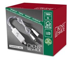 Konstsmide 3608-003 6h Timer, nachrÃ¼stbar fÃ¼r alle Konstsmide AuÃenartikel mit Trafo / fÃ¼r Innen (IP20) / transparentes Kabel