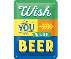 Nostalgic-Art Wish You Were Beer | Retro Vintage-Schild | Wand-Dekoration | Metall Blechschild 15x20 cm, Bunt, 15 x 20 x 0.2 cm