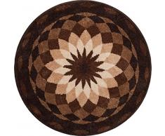 Grund Badteppich 100% Polyacryl, ultra soft, rutschfest, ÖKO-TEX-zertifiziert, 5 Jahre Garantie, GARTEN DER STILLE, Badematte 100 cm rund, braun