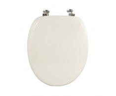 WC Sitz WC Deckel Klodeckel Antibakteriell Scharniere verchromt GröÃe 43x36 cm Farbe WeiÃ