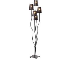 Kare Design Stehleuchte Flexible Black Cinque, Moderne Design Stehlampe für das Wohnzimmer, schwarze Leselampe, groÃe Standleuchte mit filigranen Stahl Schirmen, (H/B/T) 163x40x35cm