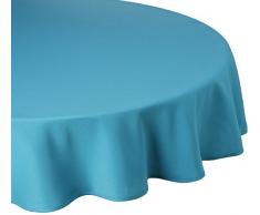 Today Tischdecke rund 180 Chantilly Polyester 180 x 180 cm, Polyester, Blau (mer du sud), 180x180 cm